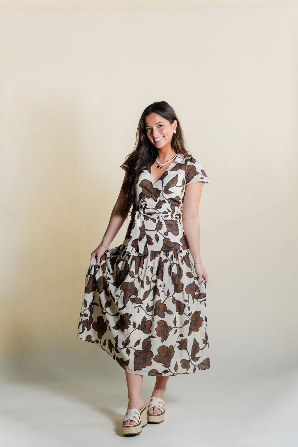 Taylor Flowy Wrap Midi Dress