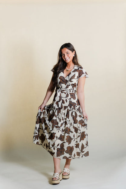 Taylor Flowy Wrap Midi Dress