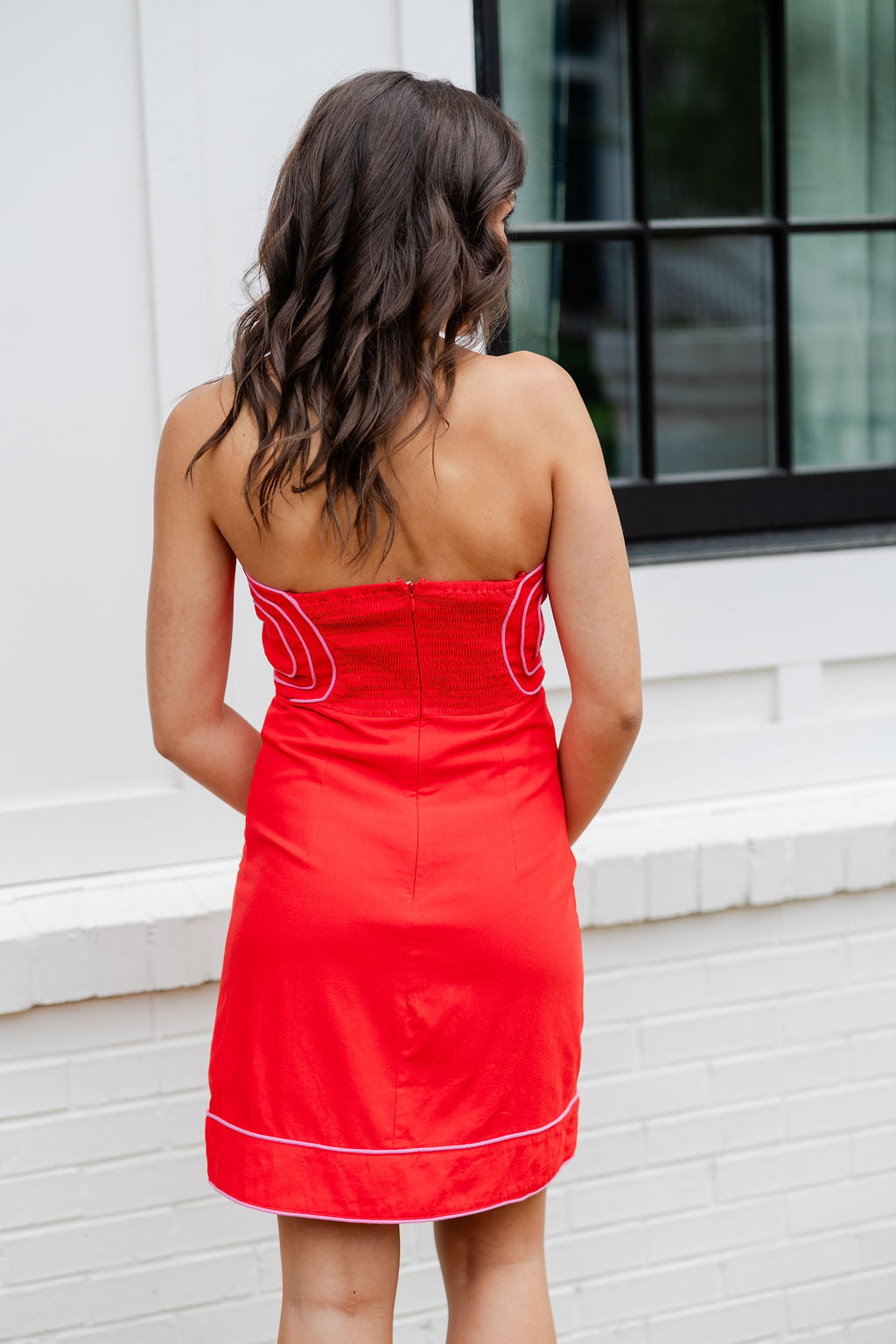 Contrast Piping Mini Dress