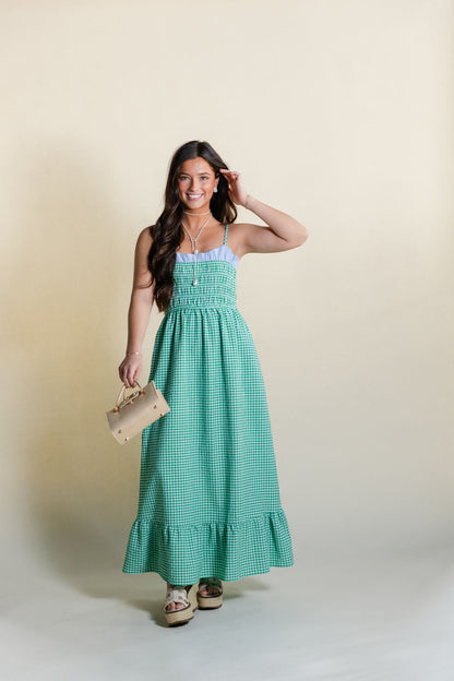 Gingham Smocked Maxi Dress