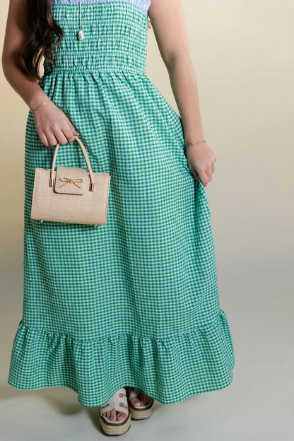 Gingham Smocked Maxi Dress