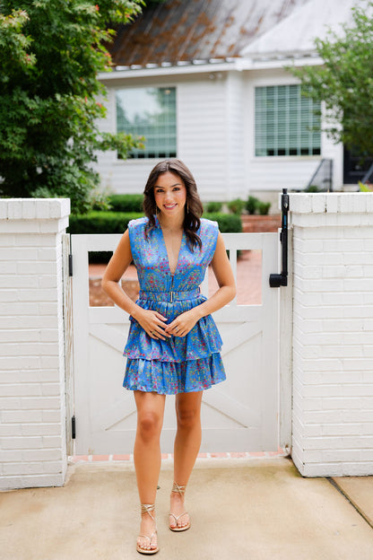 Floral Satin Tier Dress