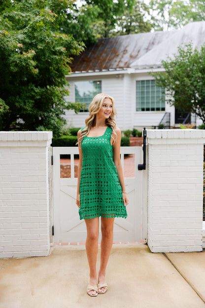 Textured Open Overlay Mini Dress