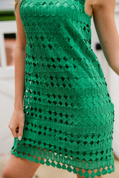 Textured Open Overlay Mini Dress