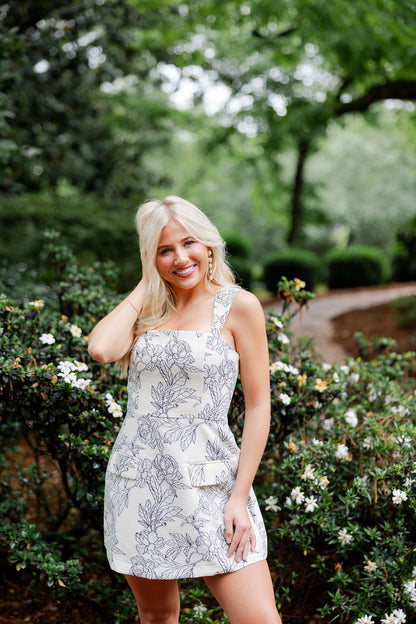 Jacquard Floral Dress