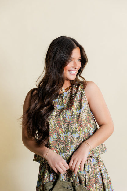 Top & Pleated Midi Skirt Set