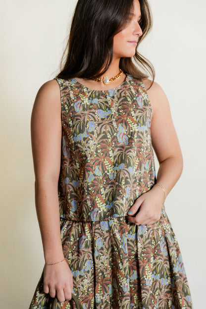 Top & Pleated Midi Skirt Set