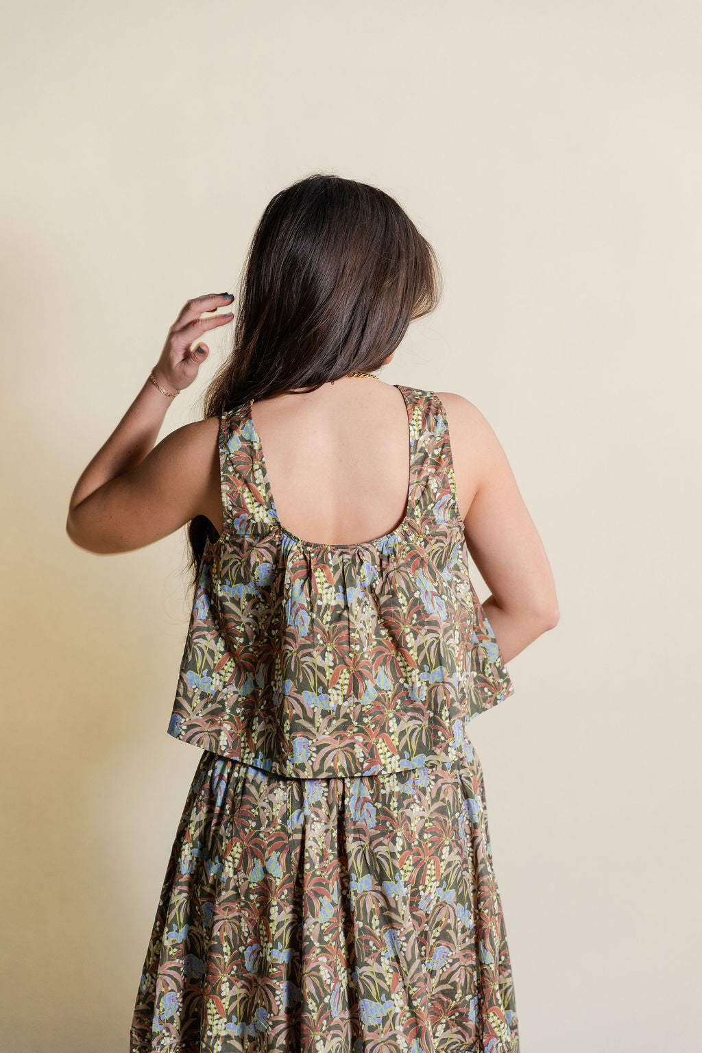 Top & Pleated Midi Skirt Set