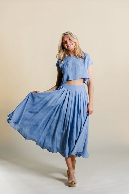 Crop Top & Midi Skirt Set