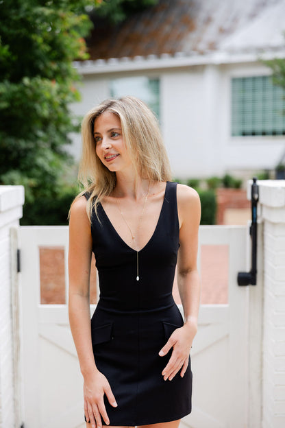 Deep V Neck Mini Dress
