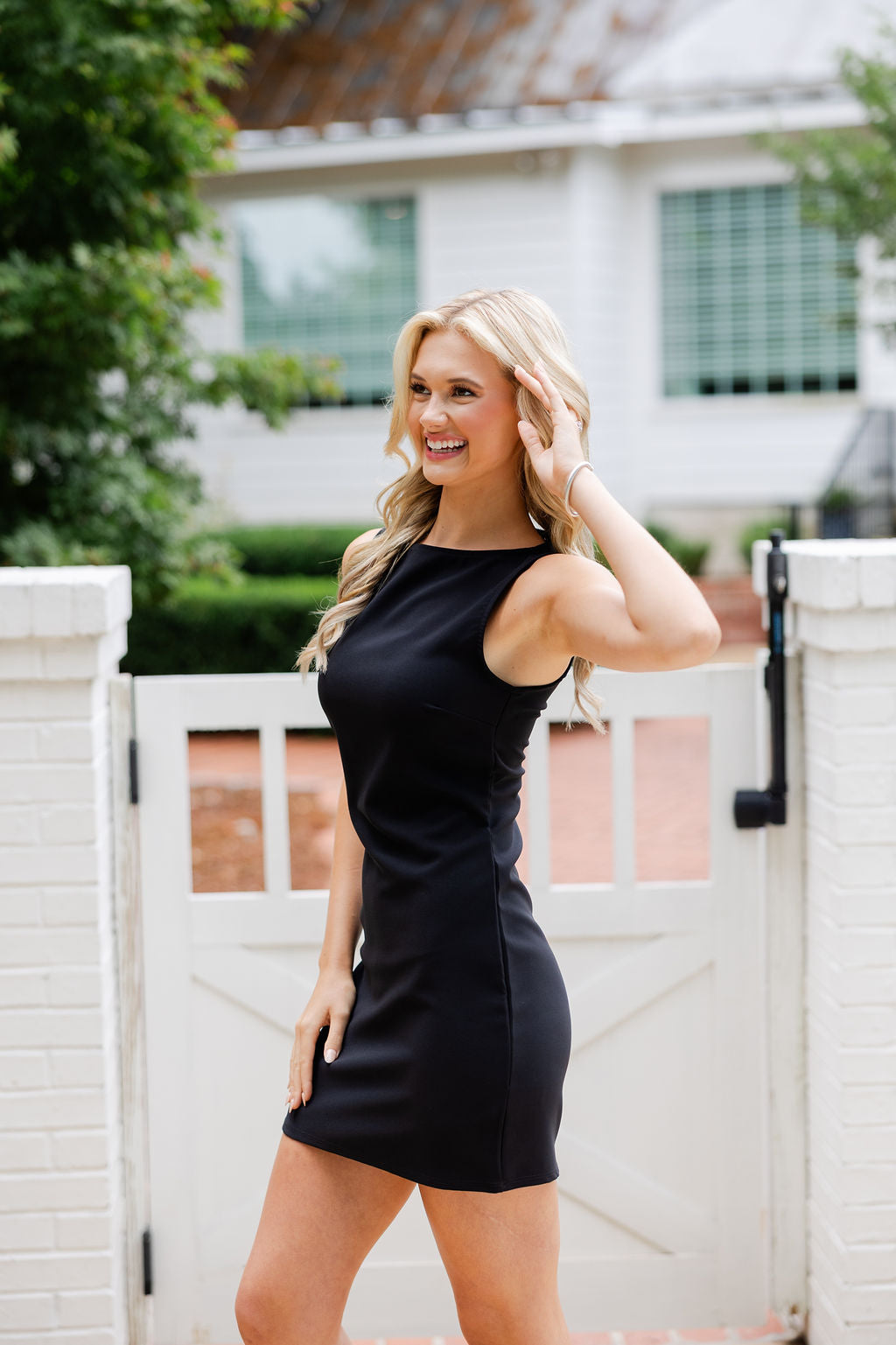 Stretch Boatneck Mini Dress