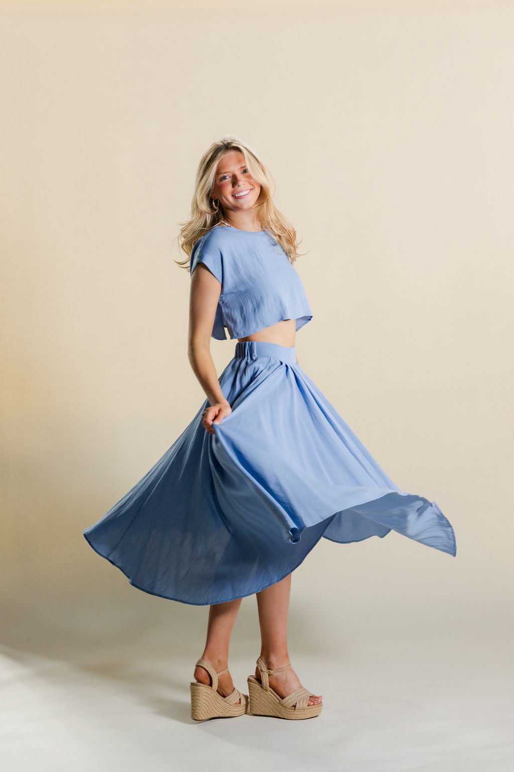 Crop Top & Midi Skirt Set