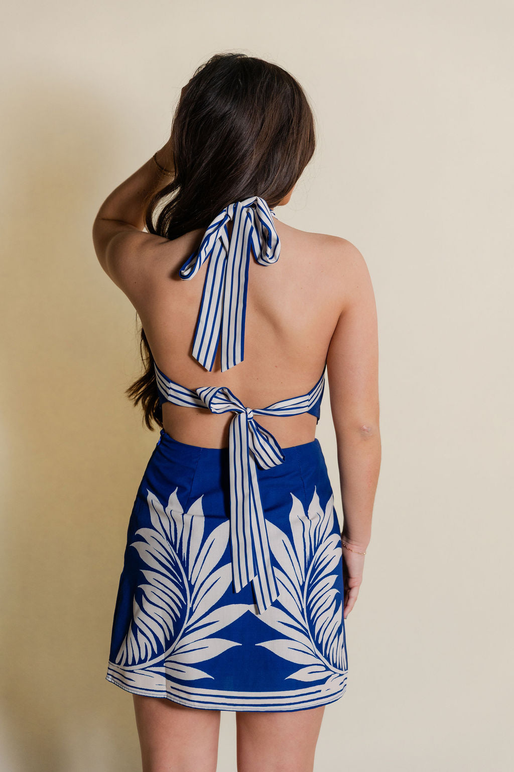 Tropical Print Halter Dress