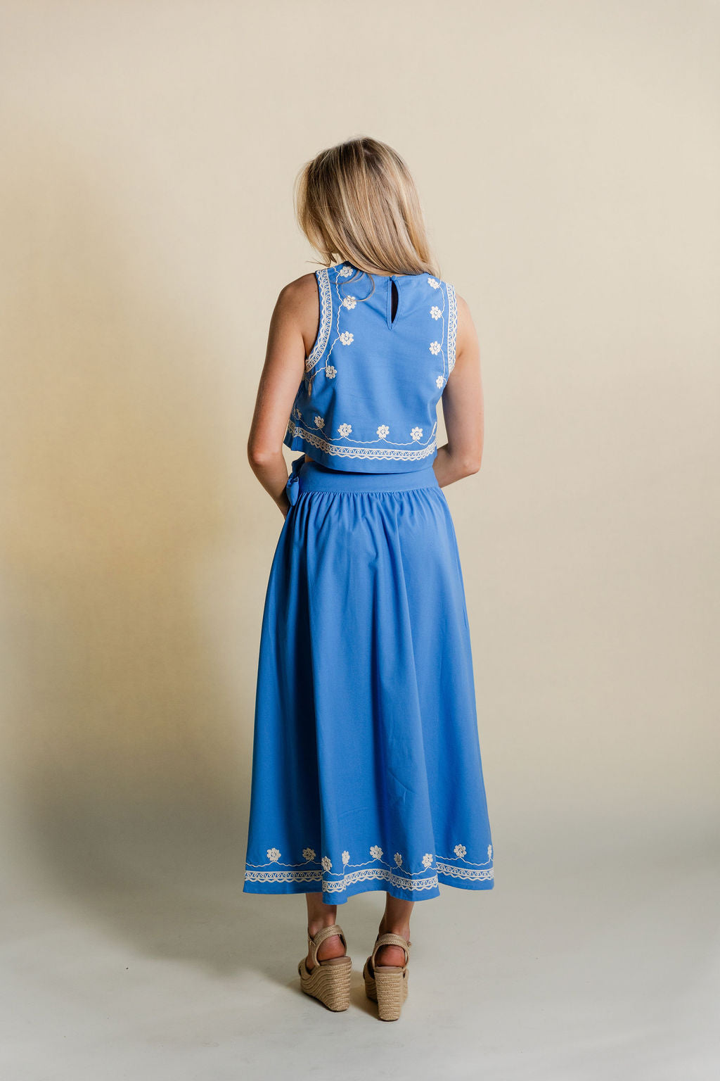 Embroidered Wrap Skirt