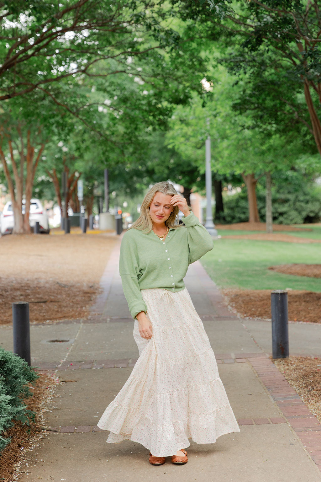 Ditsy Floral Tiered Maxi Skirt