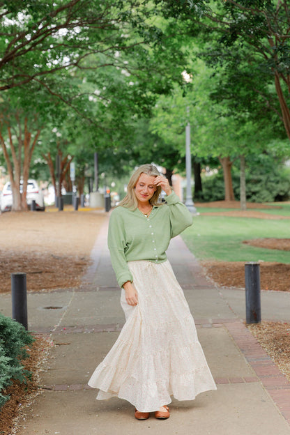 Ditsy Floral Tiered Maxi Skirt