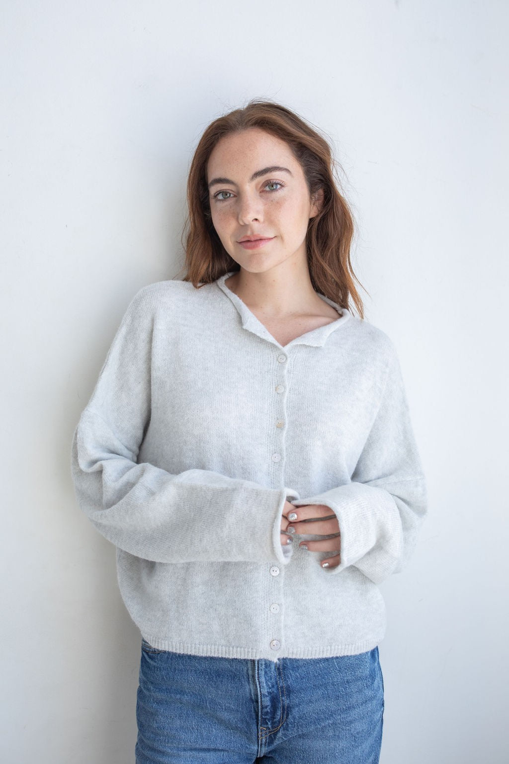 Light Gray Solid Piper Cardigan