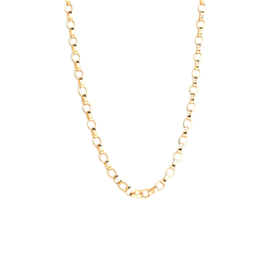 GOLD BRASS OVAL LINK NECKLACE