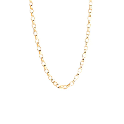 GOLD BRASS OVAL LINK NECKLACE