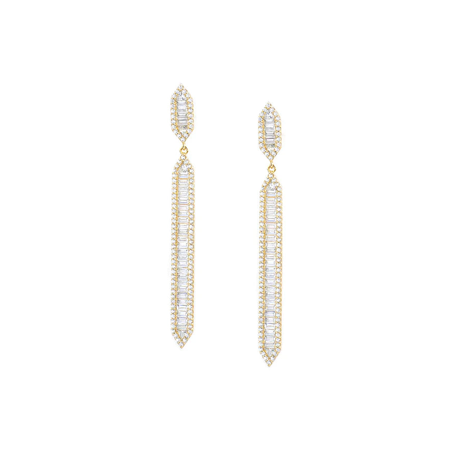 ELONGATED MARQUISE BAGUETTE DROP EARRING