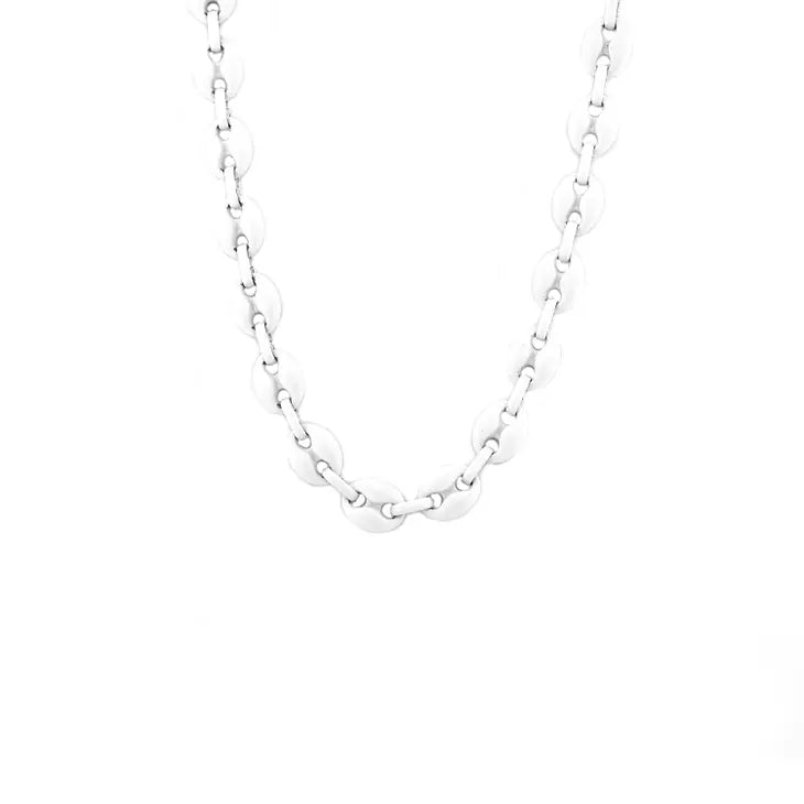 WHITE ANCHOR LINK NECKLACE