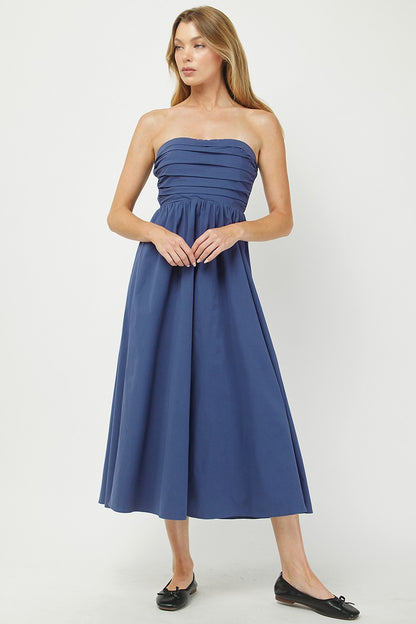 Ruched Tube Maxi Dress