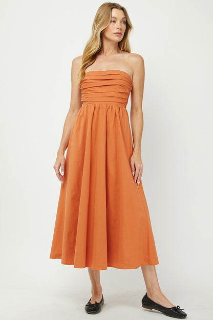 Ruched Tube Maxi Dress