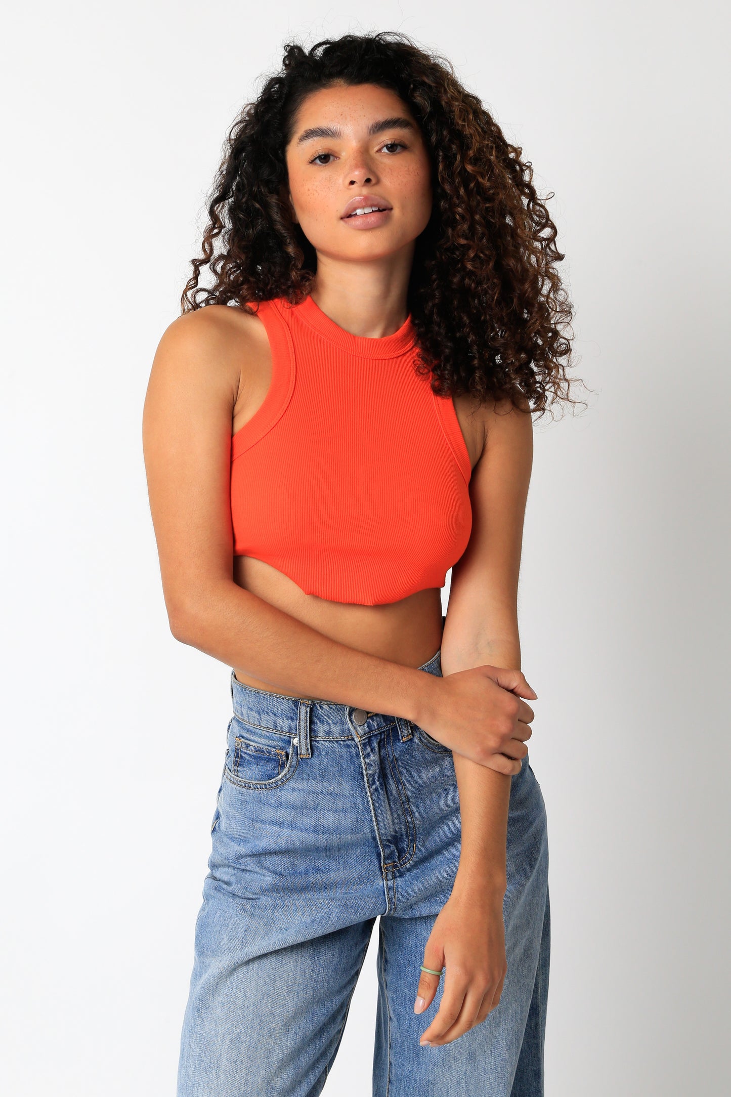 CROP FITTED RACERBACK TANK