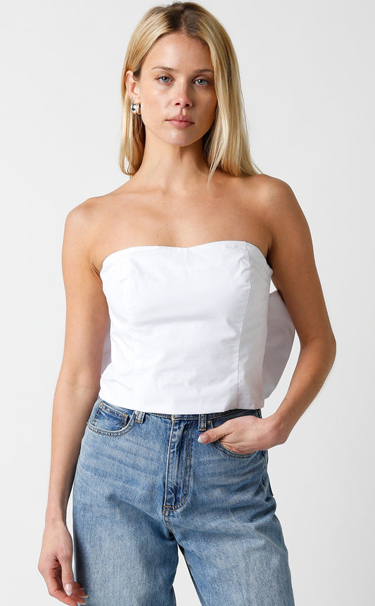 STRAPLESS TOP WITH BACK BOW DETAIL