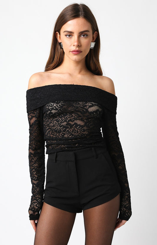 Lace Off Shoulder Top
