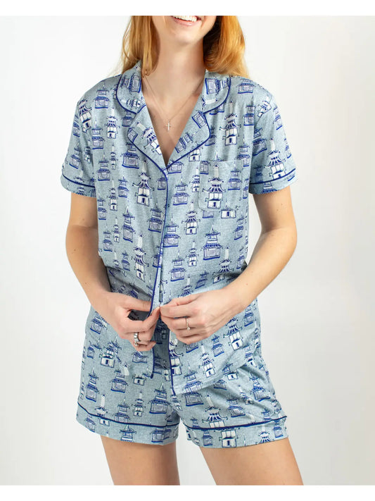 Pagoda Button Up Sleep Shirt