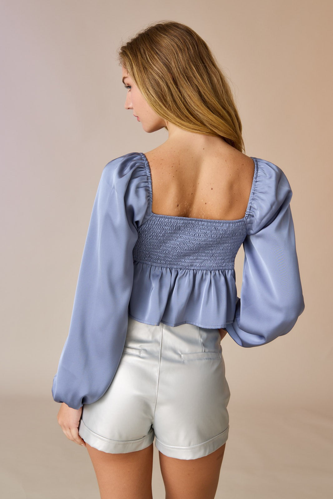 Leah Long Sleeve Smocked Back Top