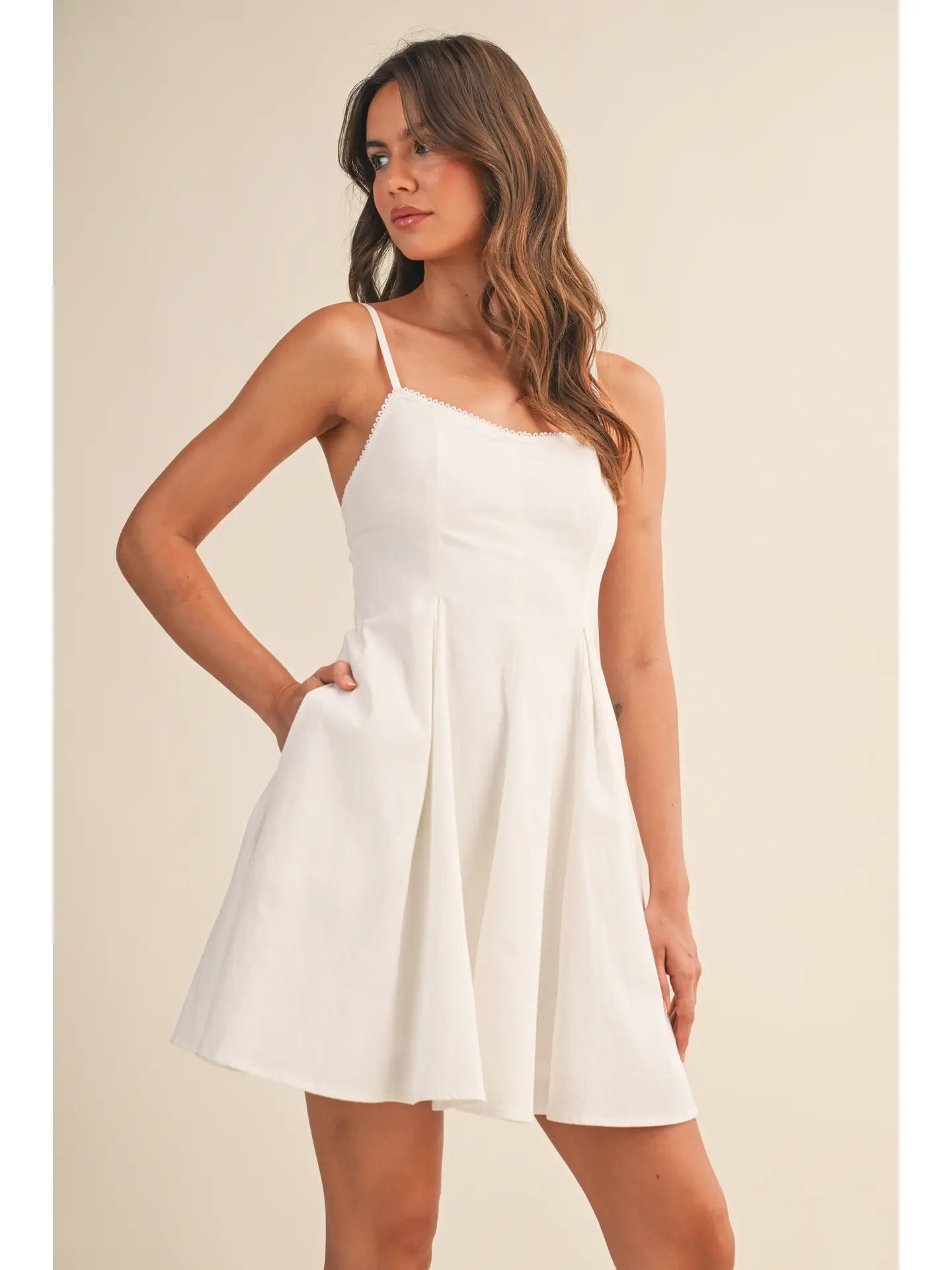 Stretch Picot Lace Mini Dress