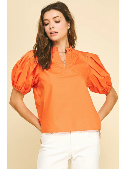 Short Sleeve V Neck Top
