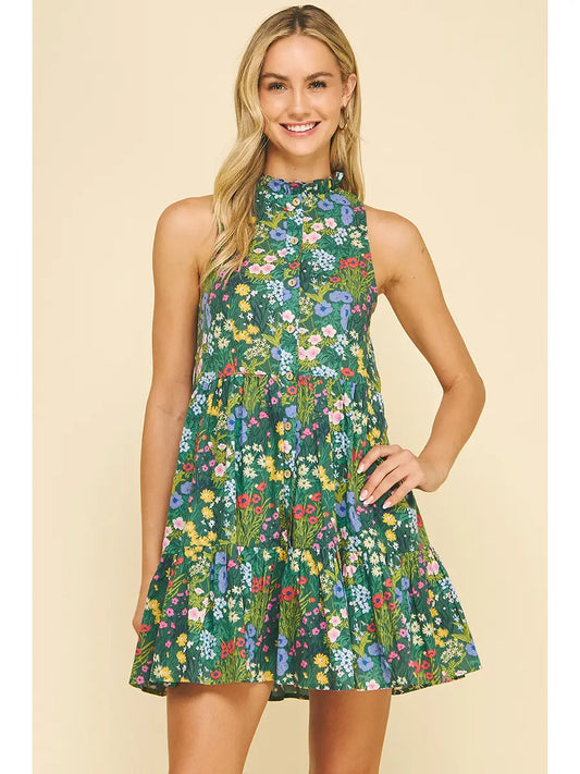 Floral Button Down Mini Dress