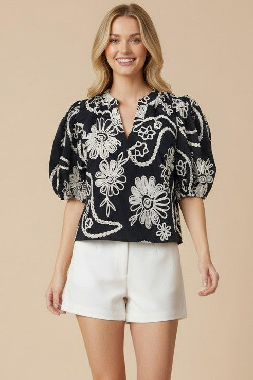 Floral Embroidered Blouse