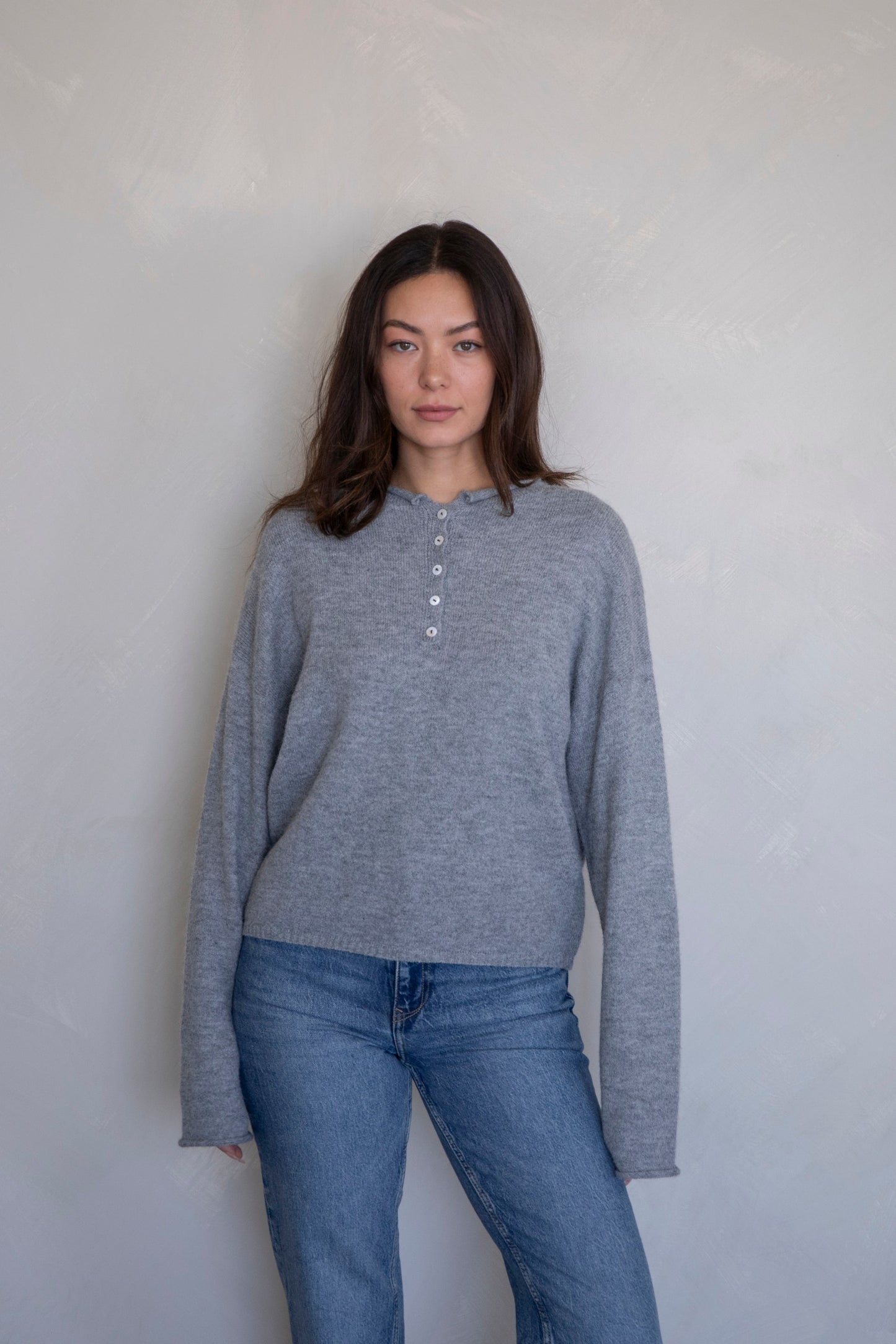 Gray Piper Henley Pullover