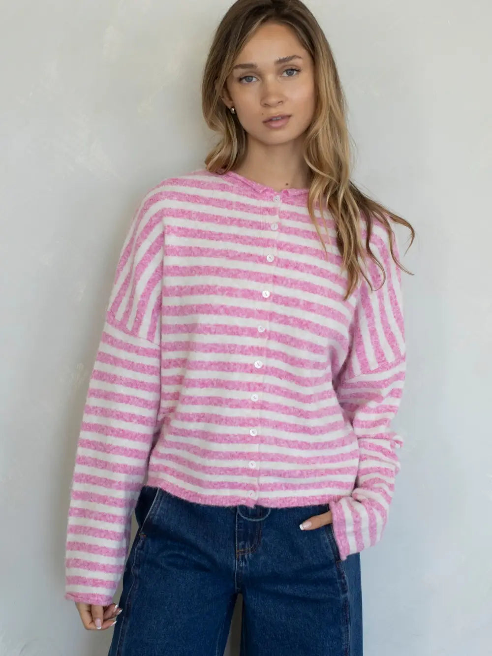 Bubblegum Standard Stripe Piper Cardigan
