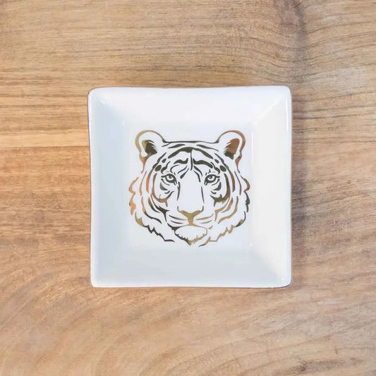 Gold & White Tiger Trinket Dish