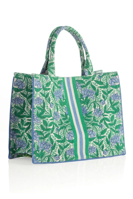 MELANIE FLORAL STRUCTURED TOTE