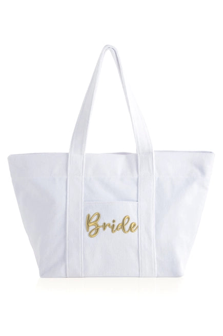 SOL WHITE TERRY BRIDE TOTE