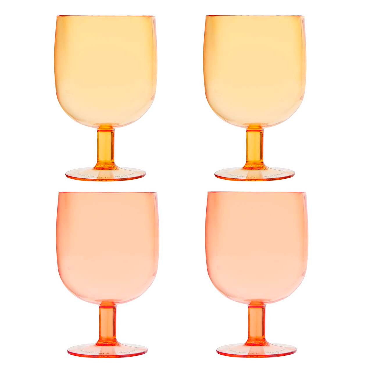 PINK/ORANGE ACRYLIC WINE GLASS