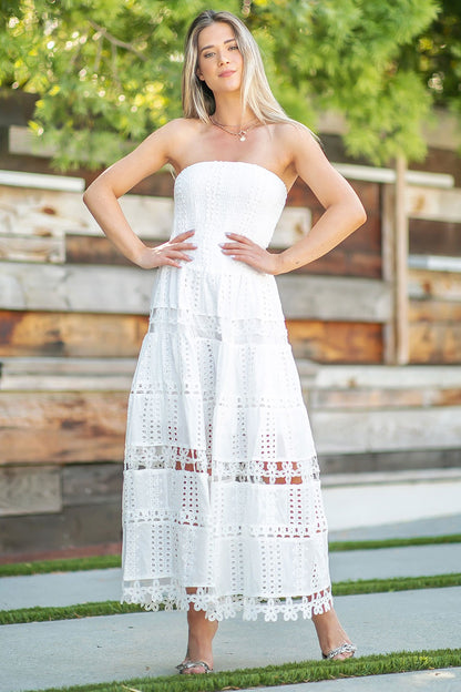 Eyelet Lace Tube Dress