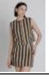 STRIPED CROP TOP W/ BUTTONS + SKIRT SET