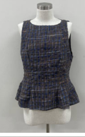 Plaid Short Sleeve Peplum Top