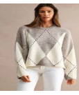 ARGYLE OVERSIZED SWEATER TOP