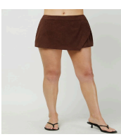 SUEDE WRAP SKORT