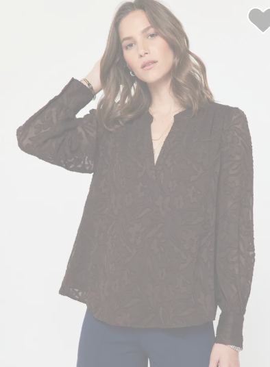 Floral Textured Long Sleeve Blouse