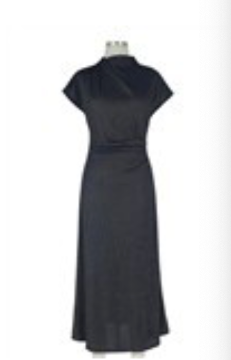 Metallic Knit Mock Neck Maxi Dress