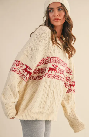 North Pattern Oversized Sweater
